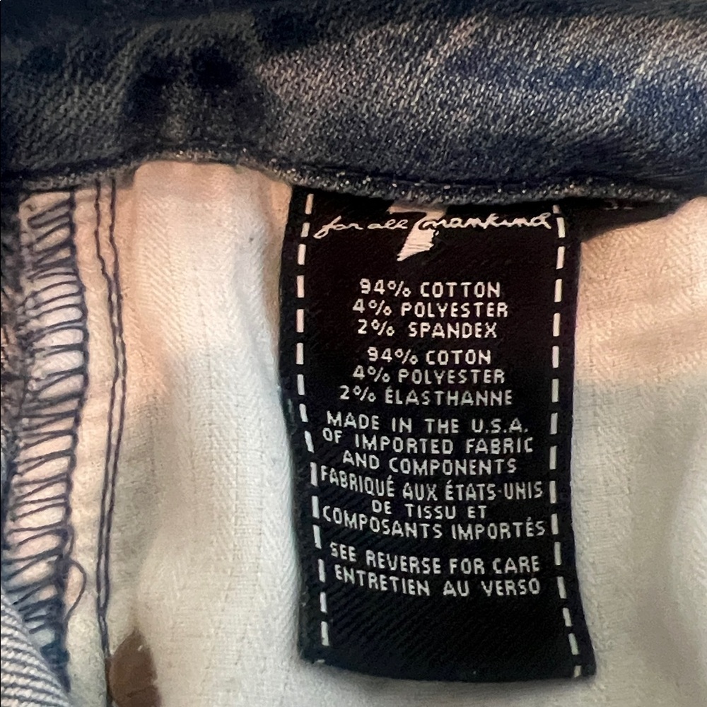 7 For All Mankind Light Blue Distressed Skinny Jeans - Picture 3 of 4